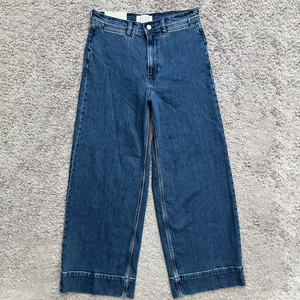 Jeans Anchos de Cintura Alta con Cordón Ajustable para Mujer, Estilo Casual y Urbano, Lavado Claro, Precio de Fábrica - Product Image 1