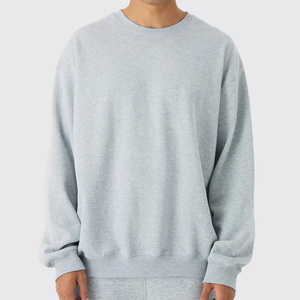 Sweat-shirt à col rond pour homme Coupe classique Couleur unie Tissu tricoté 100% coton Vêtement décontracté pour l'automne - Product Image 1