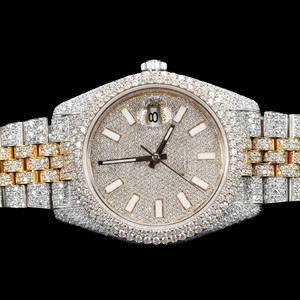 VVS Moissanite Diamond Luxury Quartz Sapphire Crystal <b>Watch</b> Gold Plated Stainless Steel Band Analog Display Eco-Friendly Unisex - Product Image 6