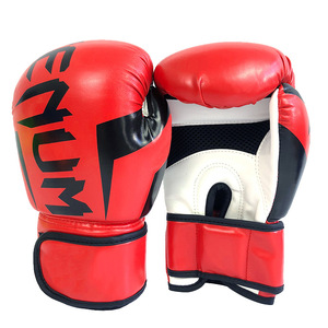 Guantes de boxeo oficiales unisex de alta calidad con logotipo personalizado, de cuero PU, con cierre de gancho y bucle, de medio dedo. - Product Image 3