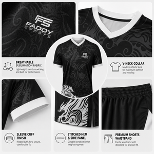 Ensemble d'uniformes de football personnalisés pour hommes, sublimation, respirant, séchage rapide, design dragon, maillot de football, tenue d'entraînement, vêtements de sport - Product Image 4