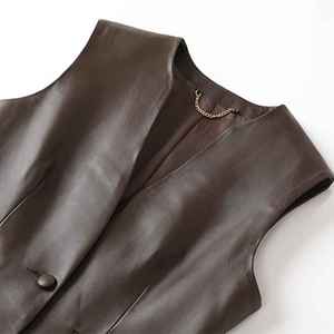 Chalecos de Cuero Clásicos sin Mangas para Hombre, Chaleco de Cuero Genuino de Piel de Vaca, Chaleco de Cuero a la Moda para Hombre - Product Image 3