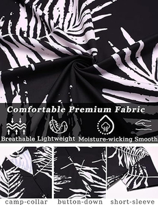 Camisa hawaiana tropical floral para hombre, de manga corta, informal, con botones, de verano, colorida, para vacaciones, de algodón, estilo jungla. - Product Image 4