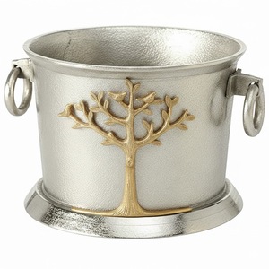 Sculpture de renne avec bol à champagne avec poignées Porte-bouteille de vin en métal pour hôtel Mariage Fête Service Ensemble de bar élégant - Product Image 5