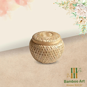 Handmade <b>Bamboo</b> Double Layer Storage Basket with Lid Eco Friendly Woven Organizer Box Natural <b>Bamboo</b> Storage <b>Container</b> OEM - Product Image 1