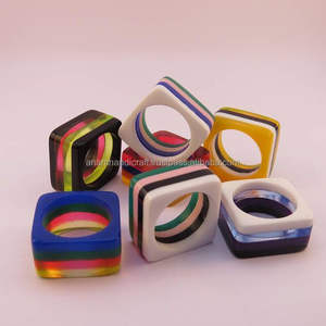 Wholesale Customized Best Quality Handcrafted High Polished Beautiful Colorful Fashion <b>Resin</b> Ring for Women Handmade in India - Product Image 2