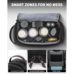 Borsa da Toilette a Doppio Strato in Tela per Uomo, Organizer da Viaggio Resistente all'Acqua con Elastico, Grande Capacità - Product Image 3