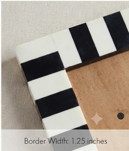 Rectangular MDF <b>Photo</b> <b>Frame</b> With Resin Checkered <b>Black</b> And White Border Vertical Classic Design - Product Image 2