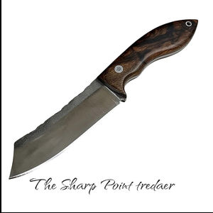 Cuchillo Bowie Kilimanjaro de Supervivencia, Hecho a Mano, de Grado Industrial, Hoja de Acero Inoxidable N690 con Borde Dentado, Mango de Madera de Nogal - Product Image 2