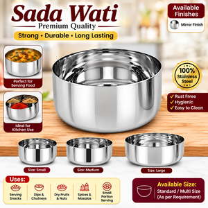 Indian Style Tableware Stainless Steel Regular Round Shape Food Snack Desert Serving Dinning Mini Bowl - Product Image 3