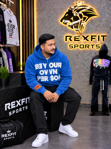 Custom Men Oversized Zip Up Hoodie Heavyweight Fleece <b>Applique</b> <b>Letter</b> Graphic Streetwear Hooded Jacket With Kangaroo Pockets - Product Image 3