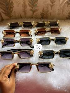 Lunettes de soleil de créateur traditionnelles pour mariages, sangeet et haldi, lunettes décorées, fabricant OEM 2026, vente en gros - Product Image 2