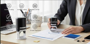 Máquina de Sellos de Plástico Personalizada con Logotipo de Oficina, Mini Sello Cuadrado de 12x12mm, Autoentintable y Autorreversible - Product Image 6