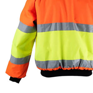 เสื้อแจ็คเก็ตนิรภัยสะท้อนแสงสำหรับผู้ชาย สีส้มเหลือง โพลีเอสเตอร์ ชุดทำงาน ปิดด้วยซิป - Product Image 3