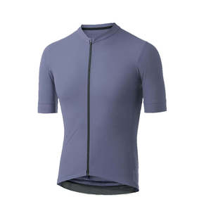 Maillot de cyclisme pour homme à manches courtes, violet, fermeture éclair intégrale, coupe performance - Product Image 1
