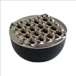Cigarette Ash Use Silver Plated Round <b>Ashtray</b> with Decorative Solid Metal Design New Tray Holder for Ash Container Bowl - Product Image 1