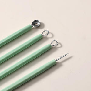4-Piece New <b>Blackhead</b> <b>Extractor</b> Set Stainless Steel Vacuum Remover Plastic Handle Pointed Tip Acne Comedone Beauty Personal Care - Product Image 2