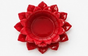 Sulfax Trading <b>Red</b> Ceramic Handmade Flower Shape Candlestick Holder Custom Logo Option UV Printing Home Decoration Valentine's - Product Image 6