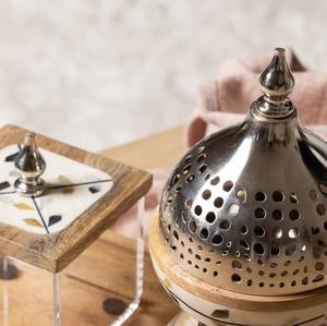 Ensemble de brûleur d'encens en bois mosaïque de luxe avec plateau en acrylique - Product Image 3