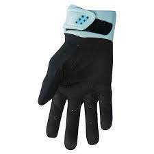 Guantes Deportivos con Pantalla Táctil Negros con Banda Azul Claro en la Muñeca, de Poliéster, para Ciclismo y Uso en Exteriores - Product Image 2