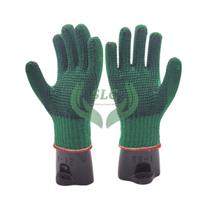 Guantes DE SEGURIDAD antideslizantes antiestáticos y antiimpacto de color verde bosque confiables Ajuste perfecto Construcción de puntos de algodón Uso industrial - Product Image 5