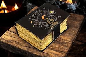 Moon Phase Leather Journal Celestial Grimoire Book of Shadows <b>Gift</b> Edition 200 Sheets - Product Image 4