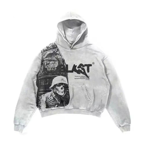Brand Name Oversized Hooded Sweatshirt Unisex Casual Autumn Wear Printed <b>Back</b> Design Regular Fit French Terry 100% Cotton - Product Image 1