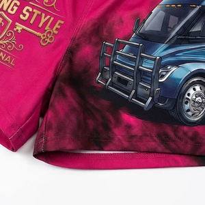 HUACHEN Custom Sublimation Print Logo Polyester Quick Dry Footy <b>Shorts</b> Pocket Truck Racing Workout Hunting Football Youth <b>Men</b> - Product Image 3