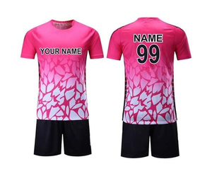 Ensemble de maillots de football personnalisés pour hommes, noir et blanc, impression sublimée, col rond, manches courtes, tissu respirant en polyester, coupe athlétique - Product Image 2