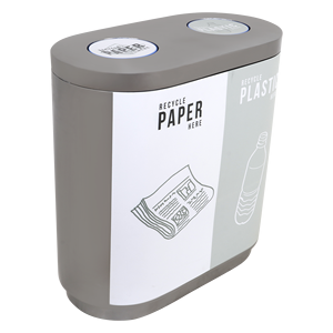 Outdoor Recycle Waste <b>Bin</b> Dual 60L Made of Fiberglass - Product Image 4