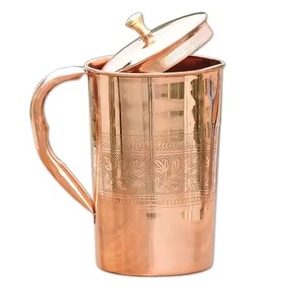 New Style Copper Water Pitcher Pure Copper <b>Jug</b> Handmade <b>Drinking</b> Container Traditional Tableware - Product Image 5