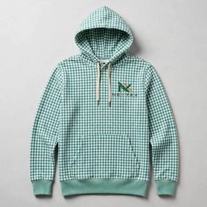 เสื้อฮู้ดลายตารางหมากรุก NEXTEX รุ่น Unisex สีเขียวมิ้นท์ขาว ผ้าฝ้ายผสมโพลีเอสเตอร์เนื้อนุ่ม - Product Image 1