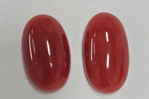 Coral Rojo Natural Italiano Ovalado Plano de Mejor Calidad, Gema Suelta para la Fabricación de Joyas - Product Image 2