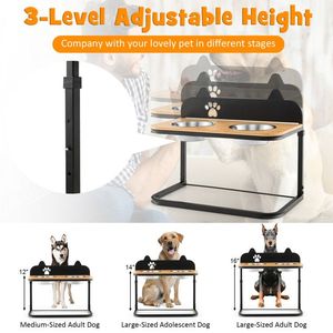 Comederos y Bebederos Dobles de Acero Inoxidable con Soporte para las Necesidades de Comida y Agua de Fido - Product Image 6