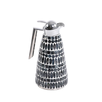 Bouteille isotherme chic en nacre avec motif feuille, pot de service décoratif, cadeau de Ramadan, pot isotherme de qualité, design élégant, vente en gros