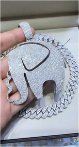 Collar con Colgante de Elefante Estilo Hip Hop, con Incrustaciones de Moissanita, Chapado en Oro de 18k y Plata 925, para Hombre y Mujer, Marca CONCEPTION - Product Image 3