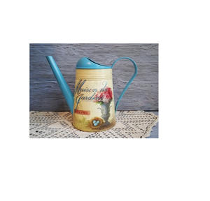 Lata de agua galvanizada con estampado de esmalte floral, perfecta para usar en boutiques florales, esquinas de jardines domésticos y riego de invernaderos - Product Image 2