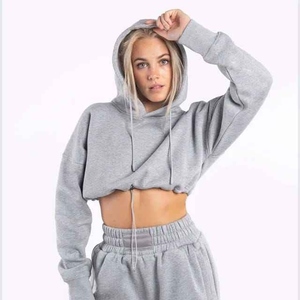 Sudadera con capucha de algodón tejido ecológico de manga larga para mujer, estilo jogger, con logo personalizado en la parte delantera, ideal para invierno, venta al por mayor. - Product Image 1