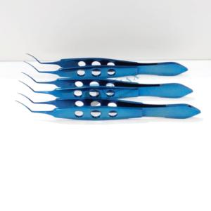 Pinzas de Capsulorrexis Utrata, Puntas de Cistotomo de 11 mm, Mandíbulas Curvas, Mango Plano, Titanio, Certificado CE - Product Image 3