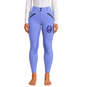 Leggings de equitación para mujer, color azul lavanda, cintura alta, pantalones de entrenamiento ecuestre, elásticos, cómodos - Product Image 1