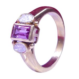 Anillos de Boda Antiguos Unisex con Turmalina de Corte Ovalado Chapados en Oro de 14K, MOQ Bajo - Product Image 1