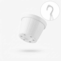 Ensemble complet de jardinières suspendues, pot en PP blanc avec support et soucoupe amovible pour une utilisation intérieure et extérieure, personnalisable