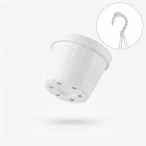 Pot de fleurs suspendu blanc en plastique PP pour balcon avec support et soucoupe amovible – Vente directe usine - Product Image 5