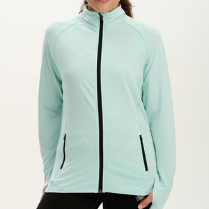 <b>Top</b> Sell Breathable Quick Dry <b>Zipper</b> Sports Jackets Plus Size Thumb Hole Custom Women Eco-friendly Fabric Full Zip Running Front - Product Image 1