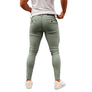 กางเกงและกางเกงของผู้ชายผ้าสแปนเด็กซ์โพลีเอสเตอร์ฟอกสีน้ำหนักเบา - Product Image 4