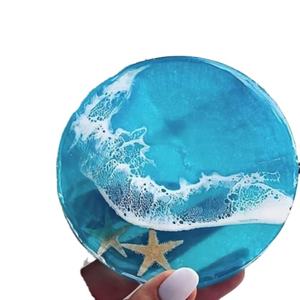 Posavasos redondo molde de resina en forma de disco molde de bandeja de posavasos para posavasos de resina epoxi y soporte de madera respetuoso con el medio ambiente lujo sólido - Product Image 1