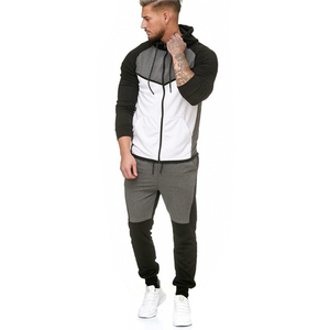 Ensemble de survêtement personnalisé pour homme en molleton de coton, sweat à capuche et pantalon de jogging, fermeture éclair intégrale, vêtements de sport décontractés - Product Image 5