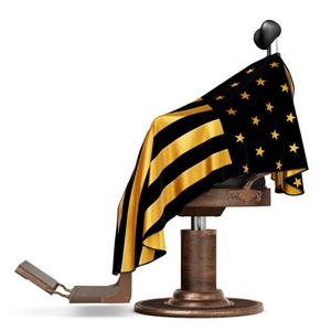 ผ้าคลุมตัดผมช่างทำผมแบบมืออาชีพ สีดำ กันน้ำ ทำจากโพลีเอสเตอร์ ปรับได้ พร้อมโลโก้สั่งทำ - Product Image 4