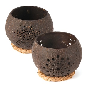 Accessories for table decorations <b>coconut</b> shell <b>candle</b> holder eco friendly wedding center piece - Product Image 1