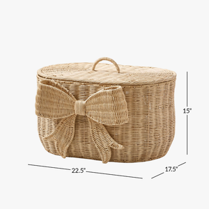 Panier de rangement en rotin écologique Handwicker avec couvercle et nœud, boîte de rangement pour jouets pour enfants en provenance du Vietnam - Product Image 2